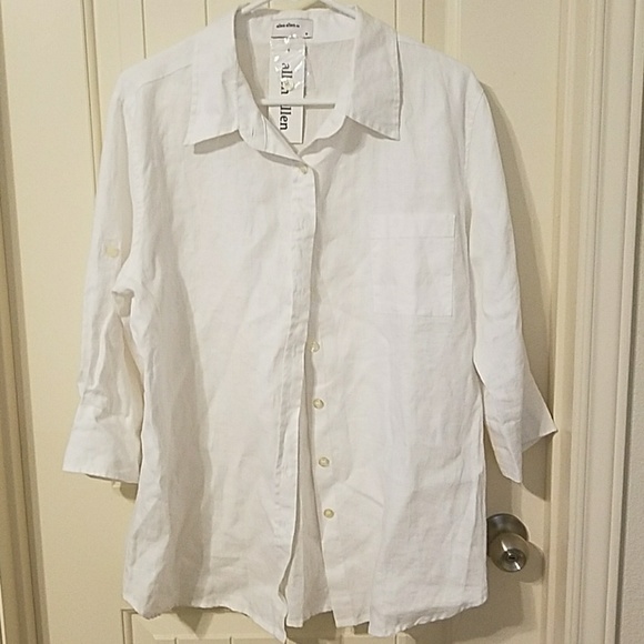 Allen Allen Womens Linen Shirt - Picture 1 of 5